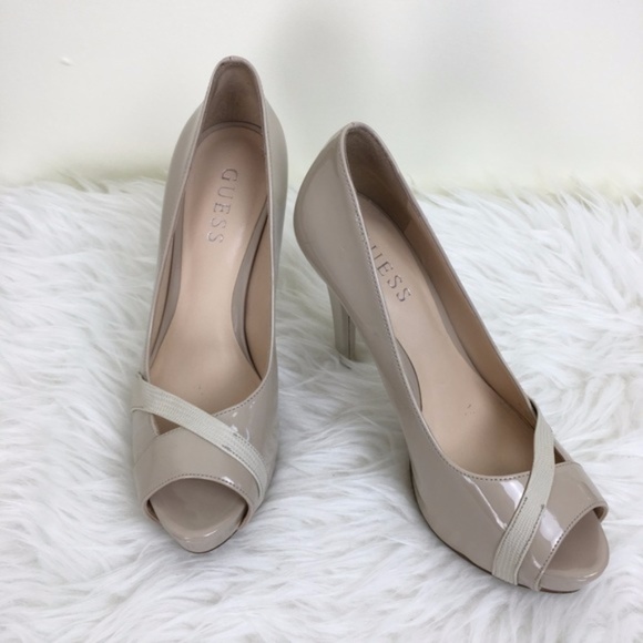 Guess Shoes - Guess Nude Peep Toe High Heels, 6M